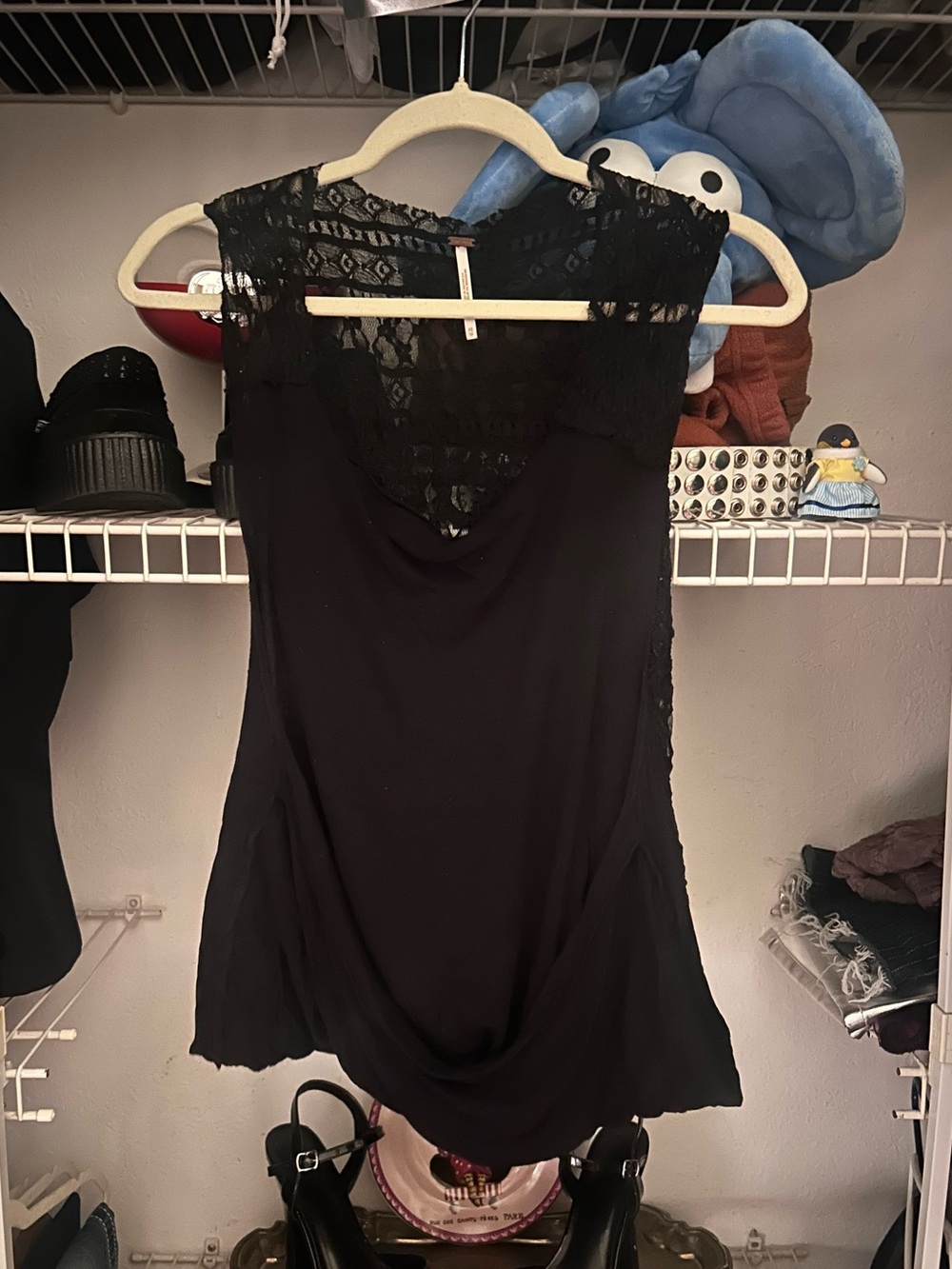 Free People Black Lace Back Tank Top